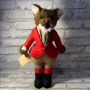 Little Folk Fox Reynard Charming Fox Plush in Red Jacket 15 inch